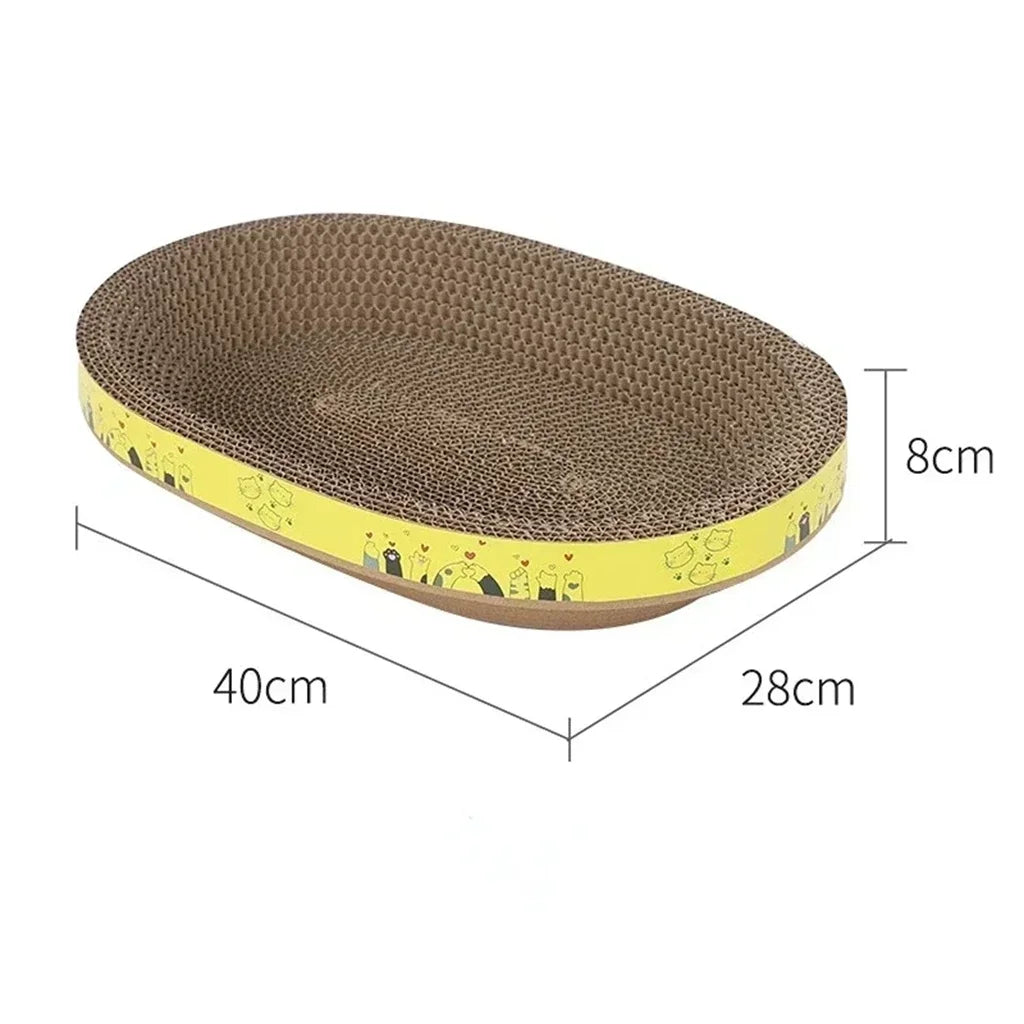 Arranhador Oval 2 em 1: Cama Confortável e Proteção de Móveis para Gatos!