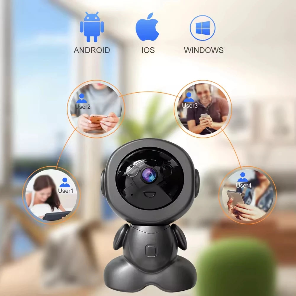 Câmera Robô Inteligente Wi-Fi 5MP – Segurança Interna com Visão Noturna, PTZ e Áudio Bidirecional
