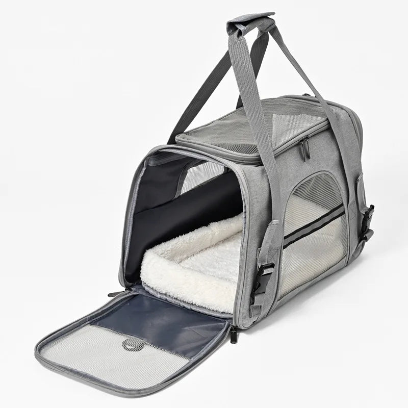 ✈️ Transportadora Portátil Respirável para Animais – Viaje com Segurança, Estilo e Tranquilidade!