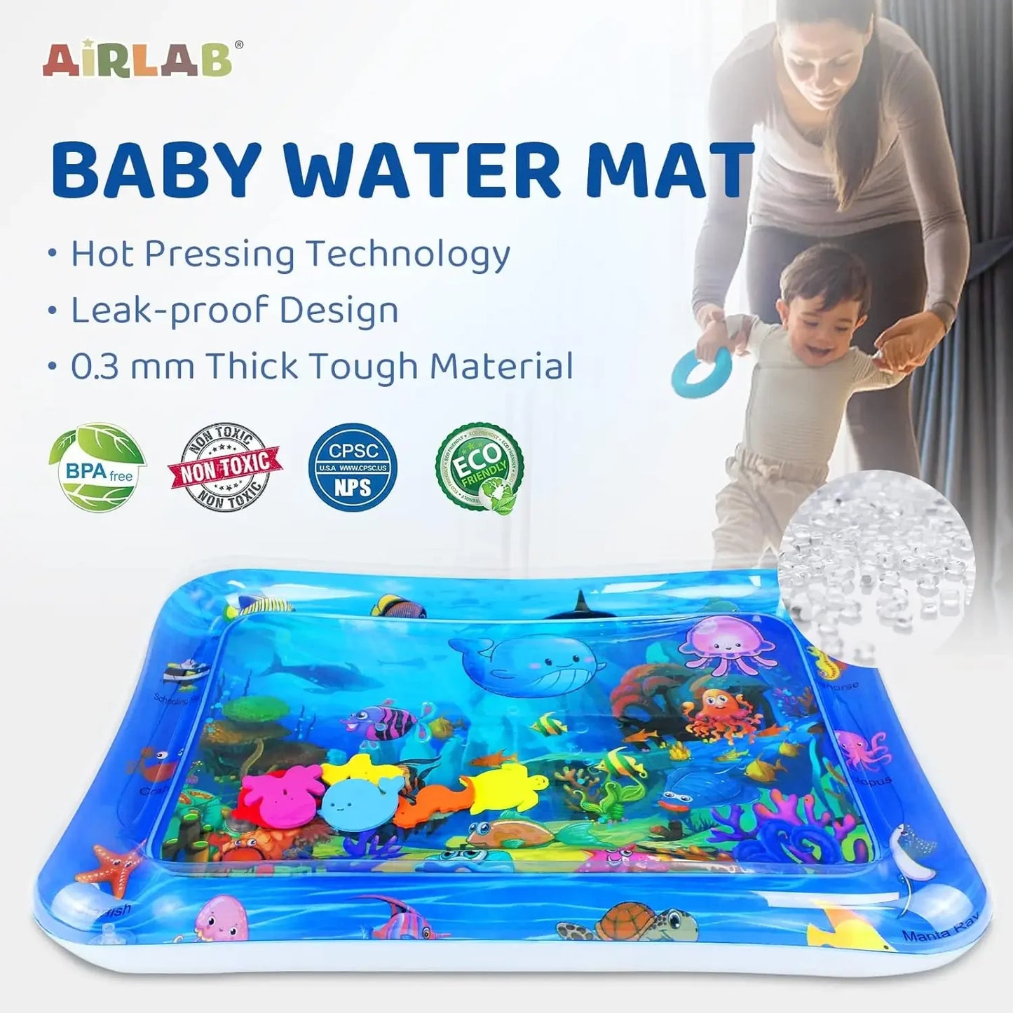 🌊 Tapete Sensorial Aquático Inflável – Diversão Refrescante e Estímulo para Cães e Gatos!