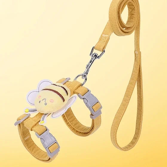 🐝 Conjunto de Coleira e Guia Abelhinha – Passeios Mais Seguros, Divertidos e Cheios de Estilo!