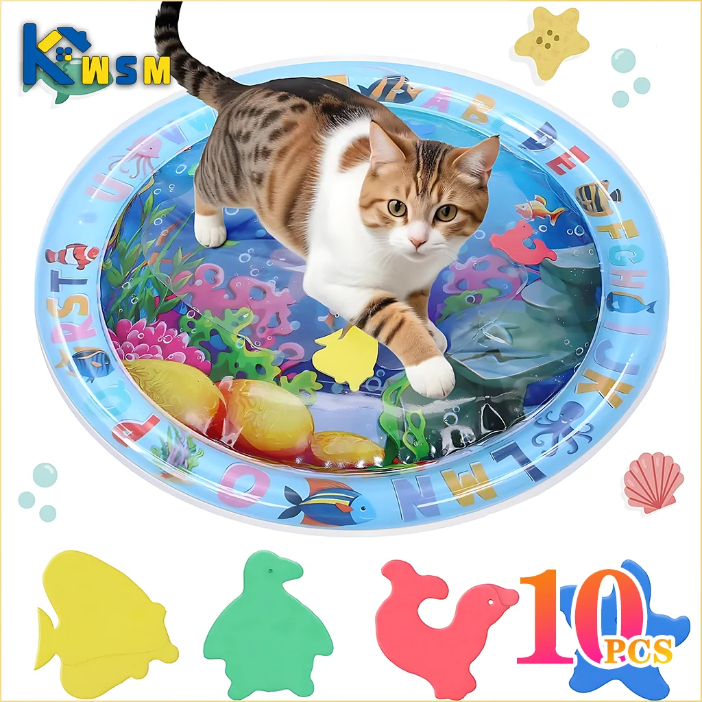 🌊 Tapete Sensorial Aquático Inflável – Diversão Refrescante e Estímulo para Cães e Gatos!