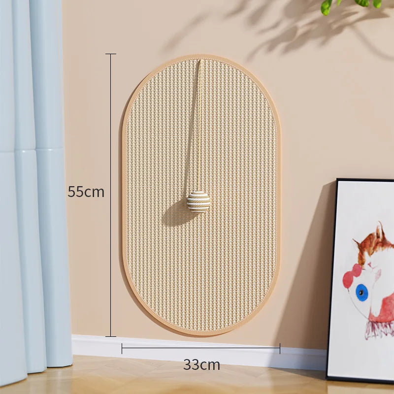 Sisal Cat Scratching Pad - Durable, Sofa-Safe Scratch Board with Playful Toy for Cats, Cat Mat