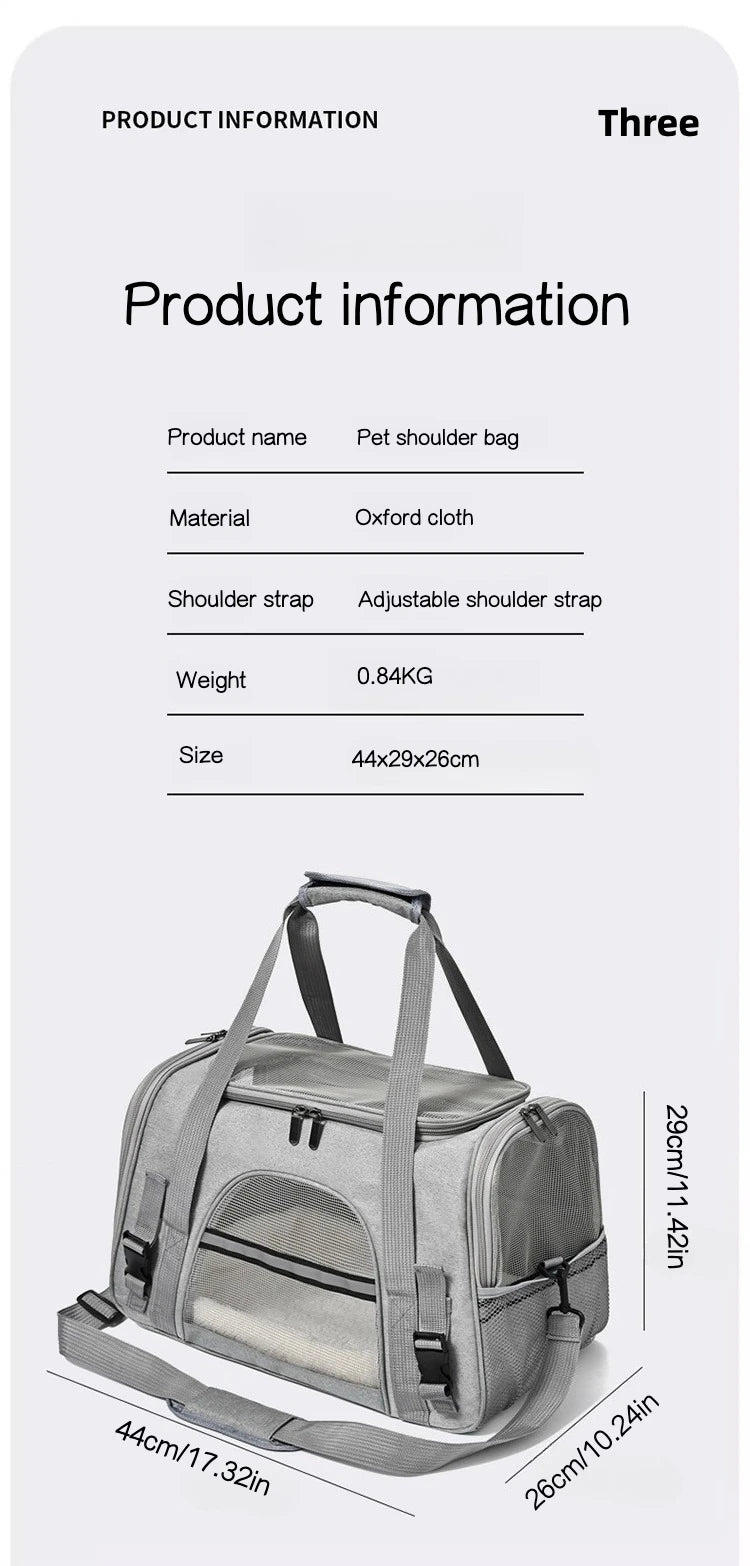 ✈️ Transportadora Portátil Respirável para Animais – Viaje com Segurança, Estilo e Tranquilidade!