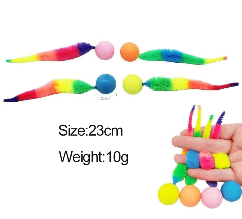 Brinquedo Interativo Lagartixa Jump para Gatos – Bolinha Colorida com Bicho Elástico Estimulante