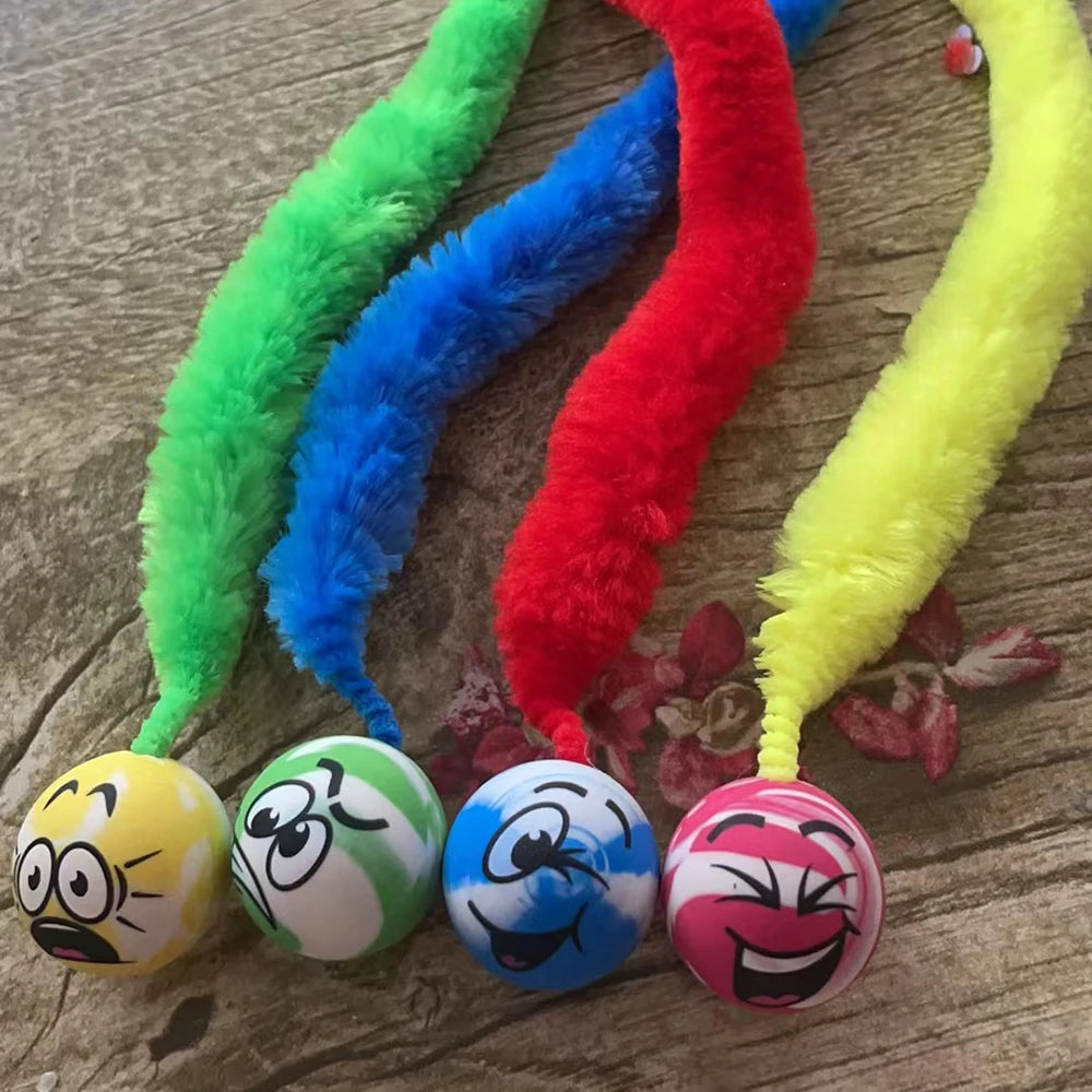 Brinquedo Interativo Lagartixa Jump para Gatos – Bolinha Colorida com Bicho Elástico Estimulante