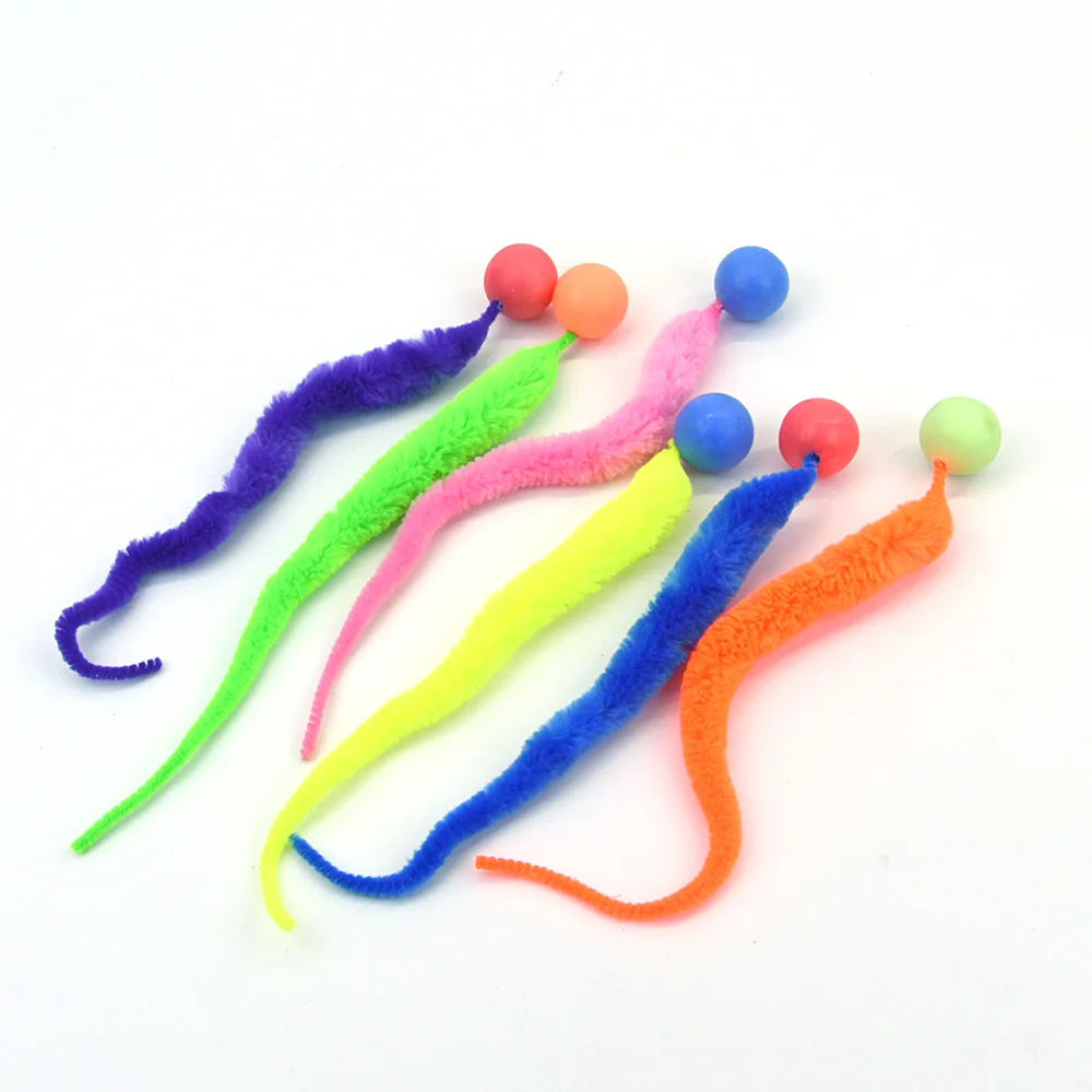 Brinquedo Interativo Lagartixa Jump para Gatos – Bolinha Colorida com Bicho Elástico Estimulante
