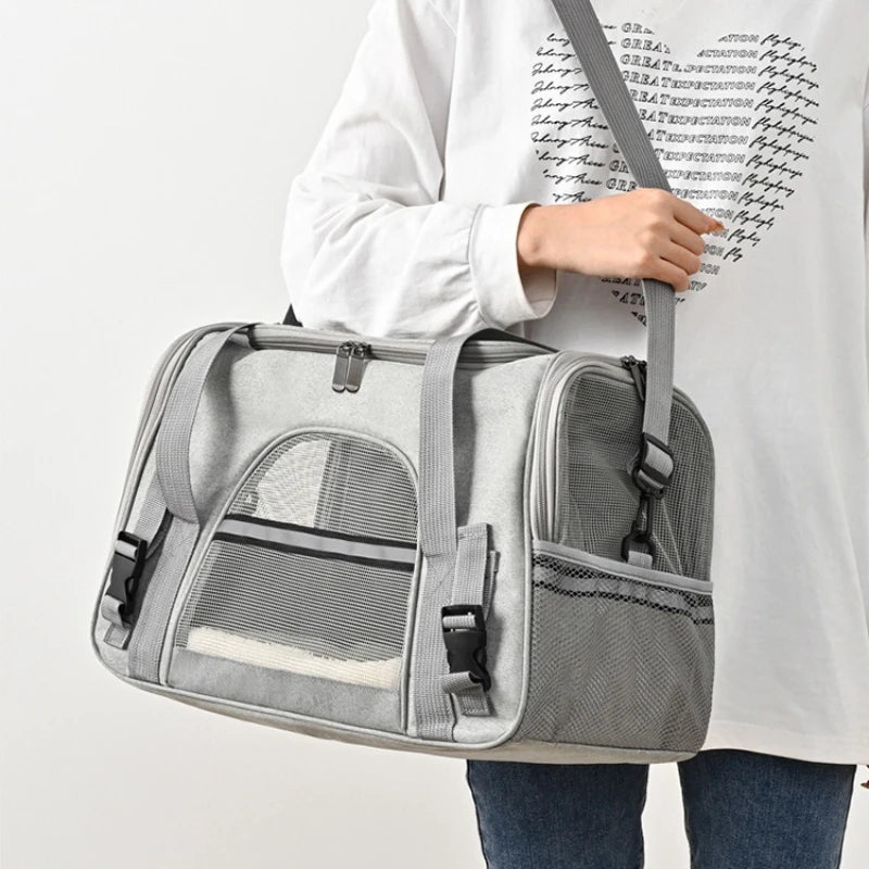 ✈️ Transportadora Portátil Respirável para Animais – Viaje com Segurança, Estilo e Tranquilidade!