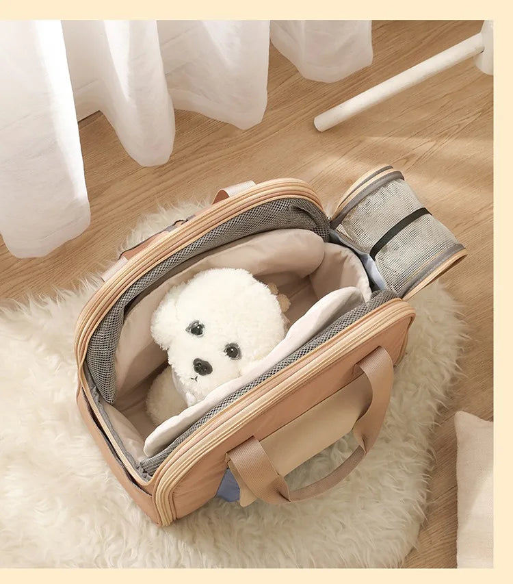 Bolsa de Transporte Confortável 4Cats – Alça Transversal, Leve e Respirável (até 4kg)