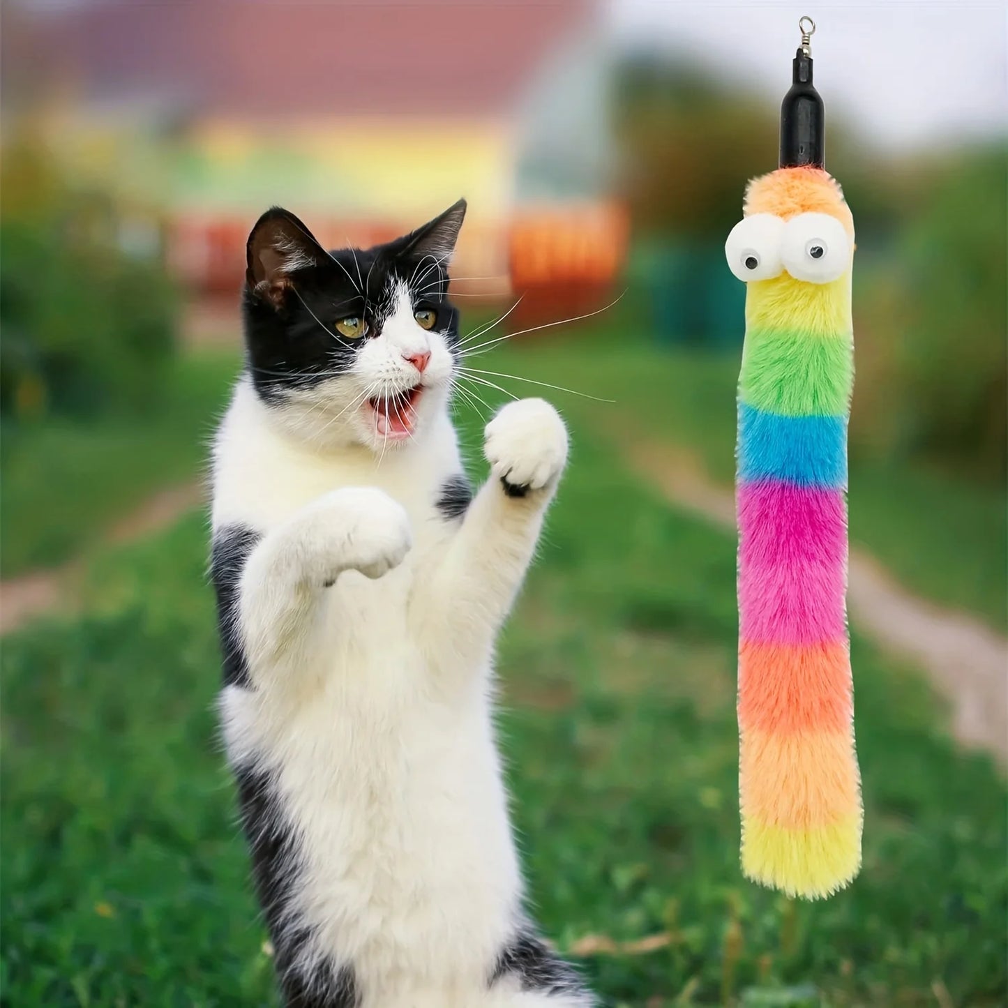Caça Divertida 4Cats™ – Kit Interativo com 9 Brinquedos para Gatos (Varinhas, Penas e Minhocas)