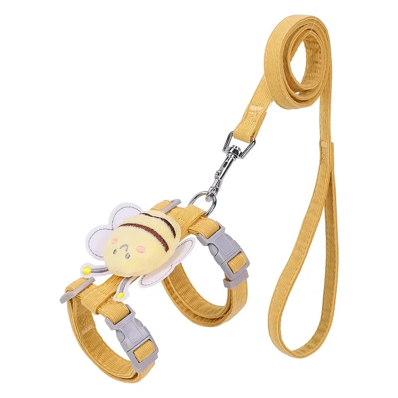 🐝 Conjunto de Coleira e Guia Abelhinha – Passeios Mais Seguros, Divertidos e Cheios de Estilo!