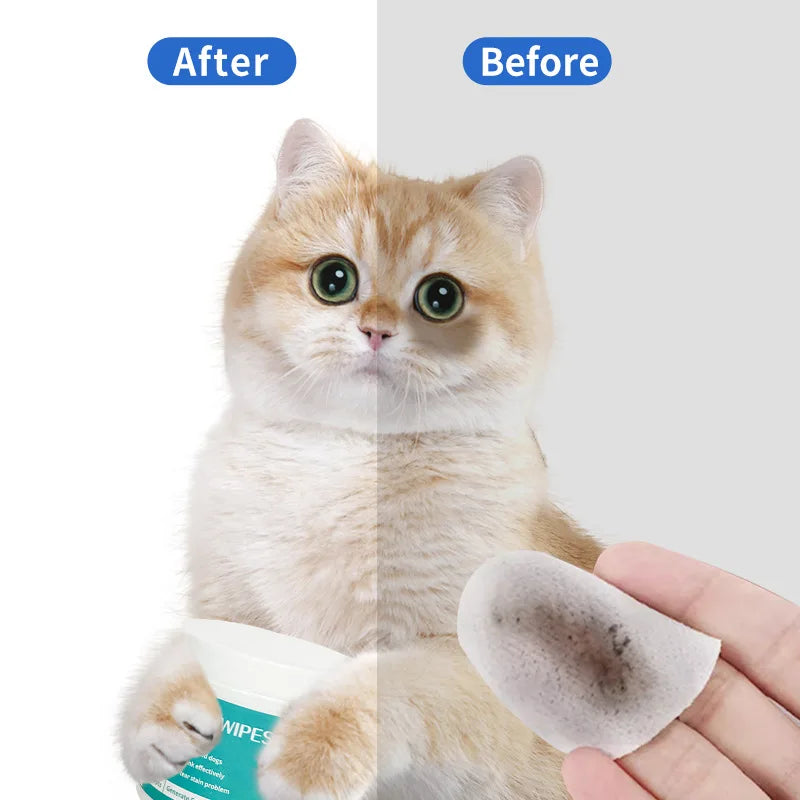 👀 Lenços Umedecidos Limpeza de Olhos para Gatos – Adeus Manchas de Lágrima!