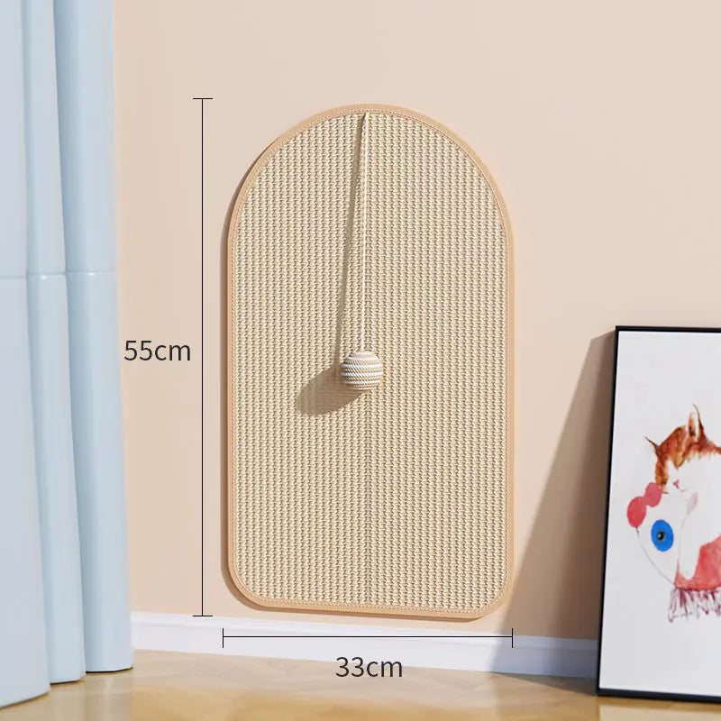Sisal Cat Scratching Pad - Durable, Sofa-Safe Scratch Board with Playful Toy for Cats, Cat Mat