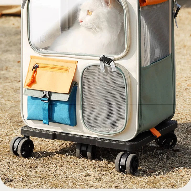 Mala Trolley para Gatos – Transporte com Rodinhas, Conforto e Estilo para Viagens