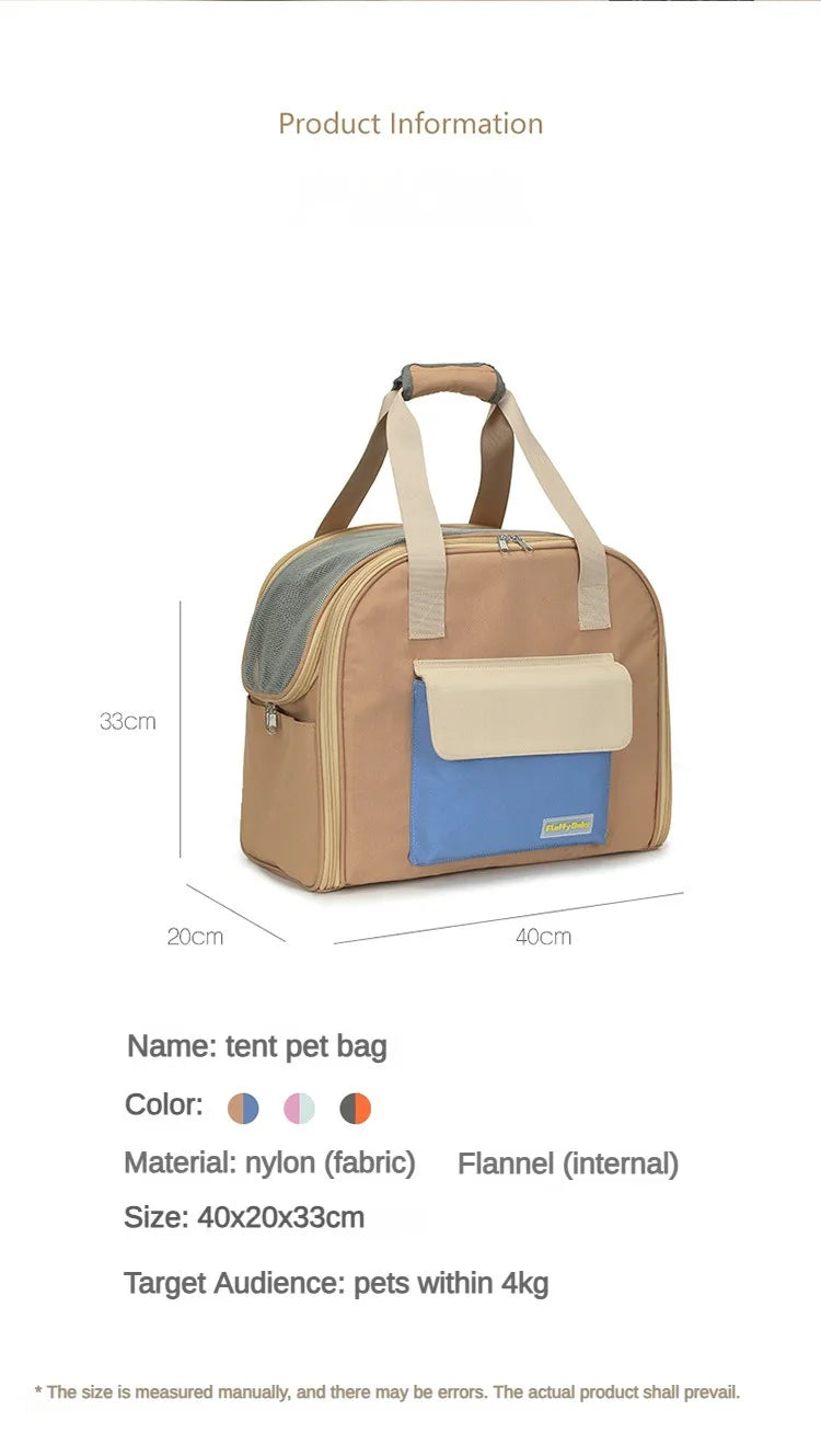 Bolsa de Transporte Confortável 4Cats – Alça Transversal, Leve e Respirável (até 4kg)