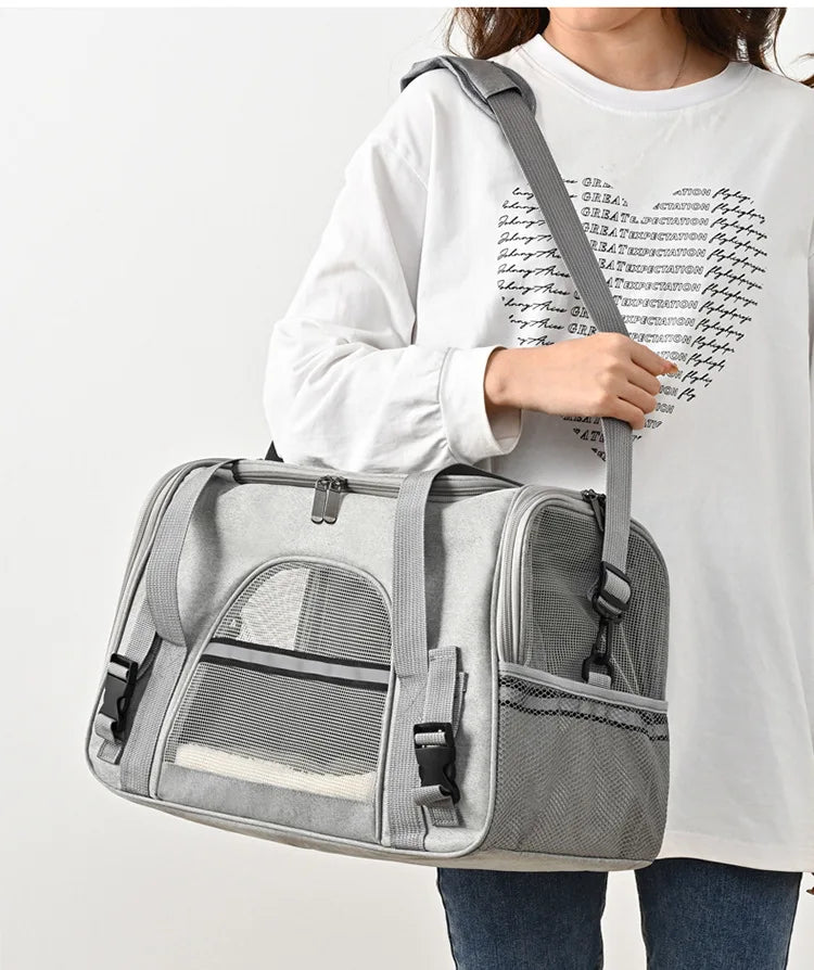 ✈️ Transportadora Portátil Respirável para Animais – Viaje com Segurança, Estilo e Tranquilidade!