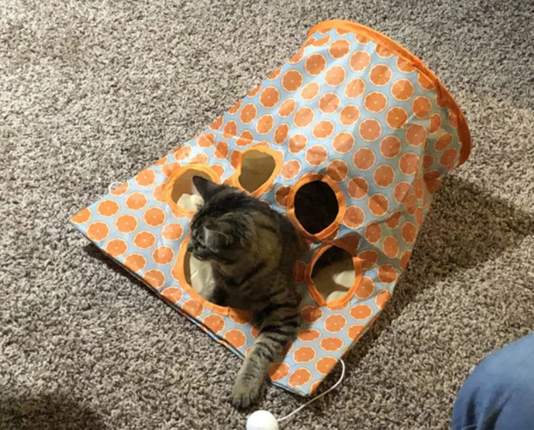 😻 Saco de Túnel Interativo com Chocalho – Diversão, EstÃmulo e Conforto Para Gatos!