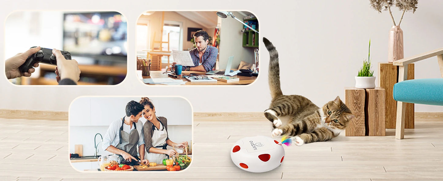 Caça eletrônica nível profissional: ratinhos que pulam aleatoriamente pra ativar o instinto felino e divertir por horas!