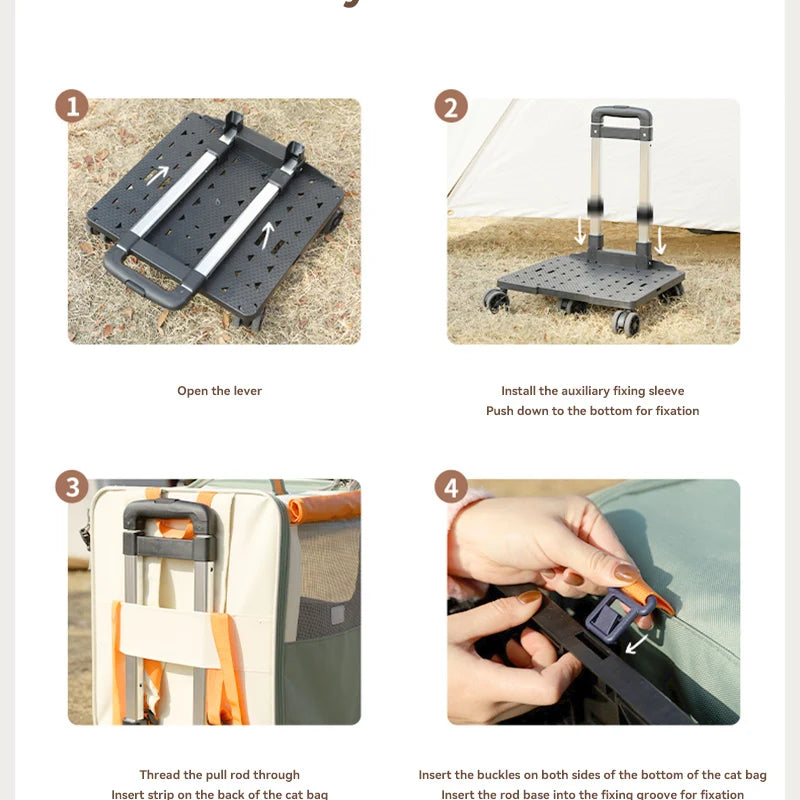 Mala Trolley para Gatos – Transporte com Rodinhas, Conforto e Estilo para Viagens
