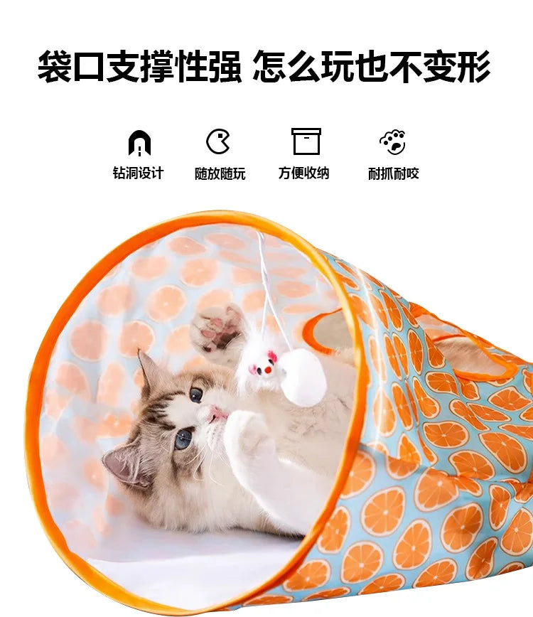 😻 Saco de Túnel Interativo com Chocalho – Diversão, EstÃmulo e Conforto Para Gatos!