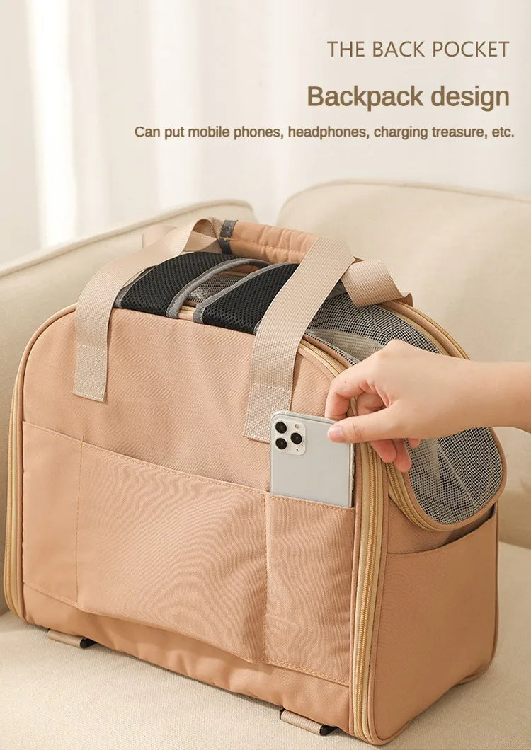 Bolsa de Transporte Confortável 4Cats – Alça Transversal, Leve e Respirável (até 4kg)