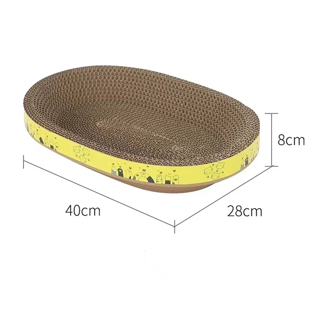 Arranhador Oval 2 em 1: Cama Confortável e Proteção de Móveis para Gatos!