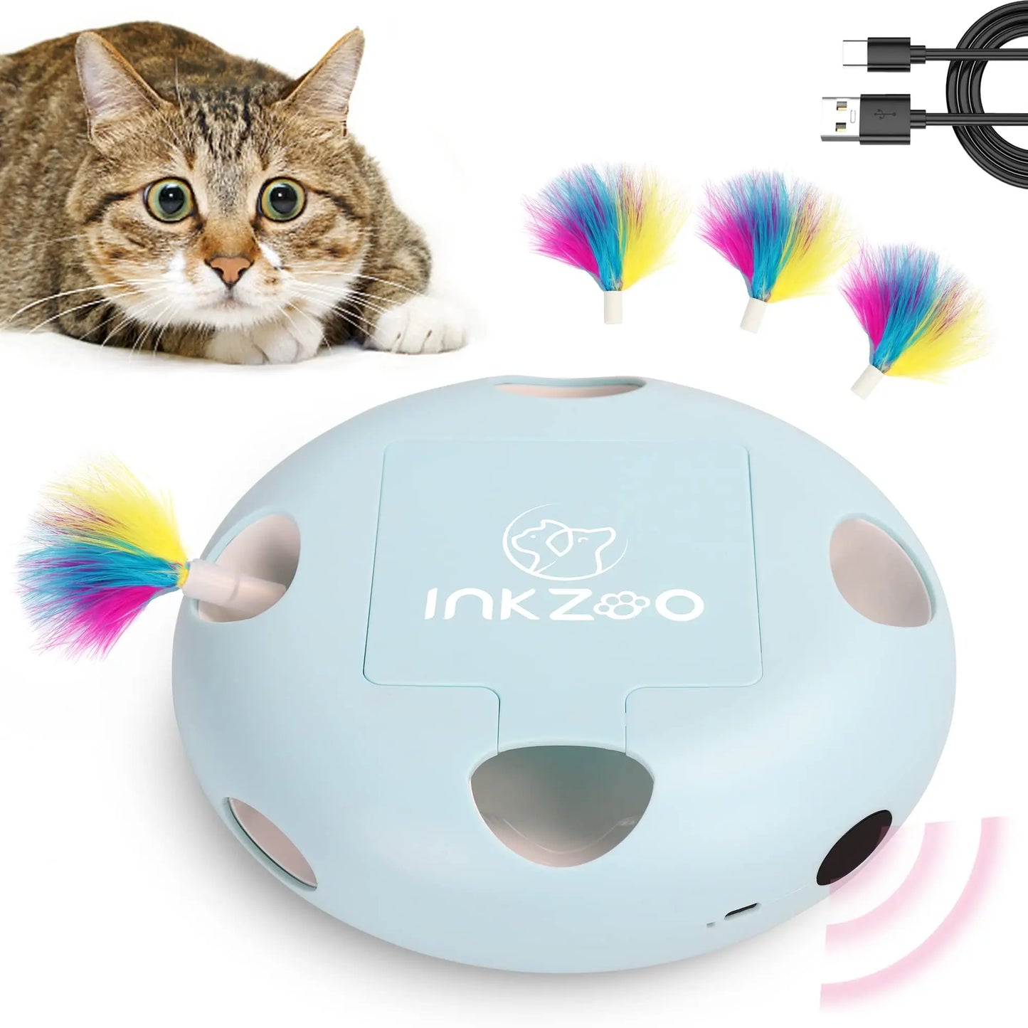 Caça eletrônica nível profissional: ratinhos que pulam aleatoriamente pra ativar o instinto felino e divertir por horas!