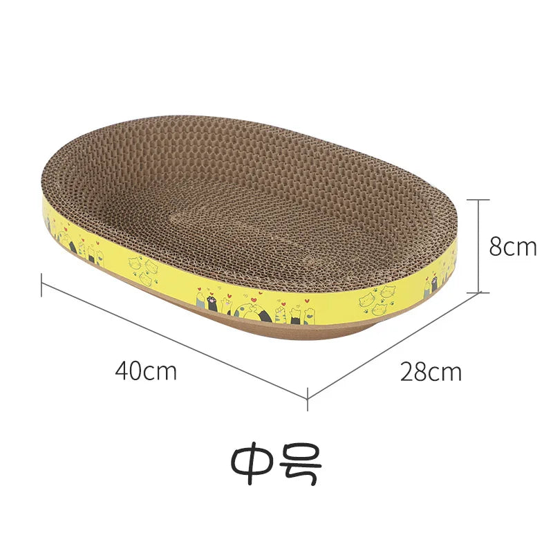 Arranhador Oval 2 em 1: Cama Confortável e Proteção de Móveis para Gatos!