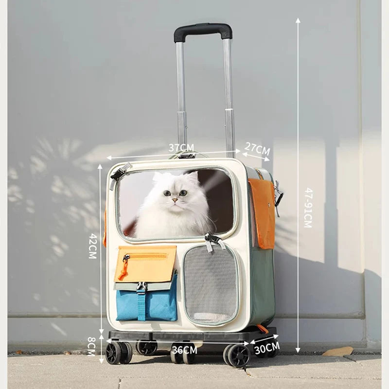 Mala Trolley para Gatos – Transporte com Rodinhas, Conforto e Estilo para Viagens