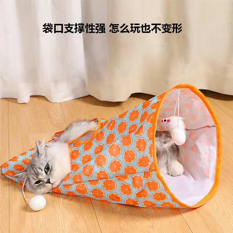 😻 Saco de Túnel Interativo com Chocalho – Diversão, EstÃmulo e Conforto Para Gatos!
