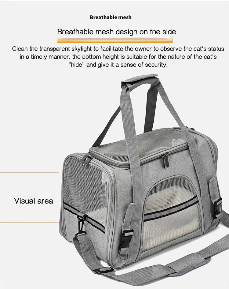 ✈️ Transportadora Portátil Respirável para Animais – Viaje com Segurança, Estilo e Tranquilidade!