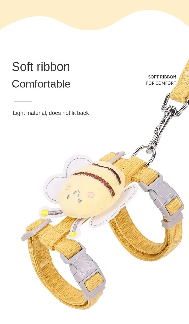 🐝 Conjunto de Coleira e Guia Abelhinha – Passeios Mais Seguros, Divertidos e Cheios de Estilo!