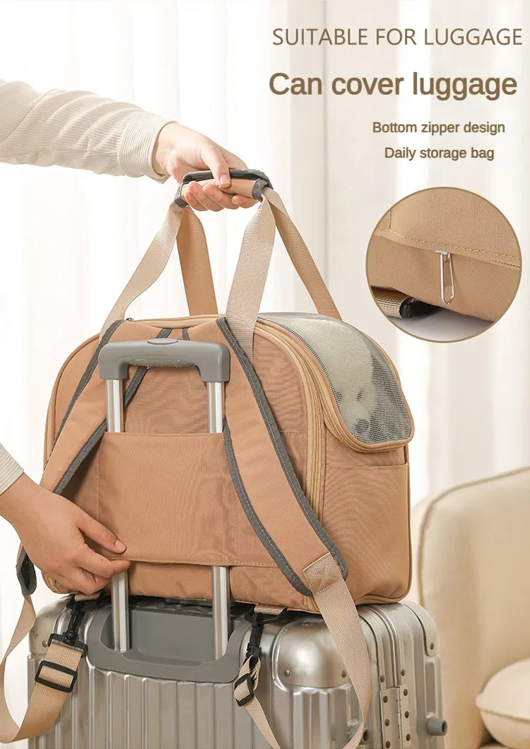 Bolsa de Transporte Confortável 4Cats – Alça Transversal, Leve e Respirável (até 4kg)