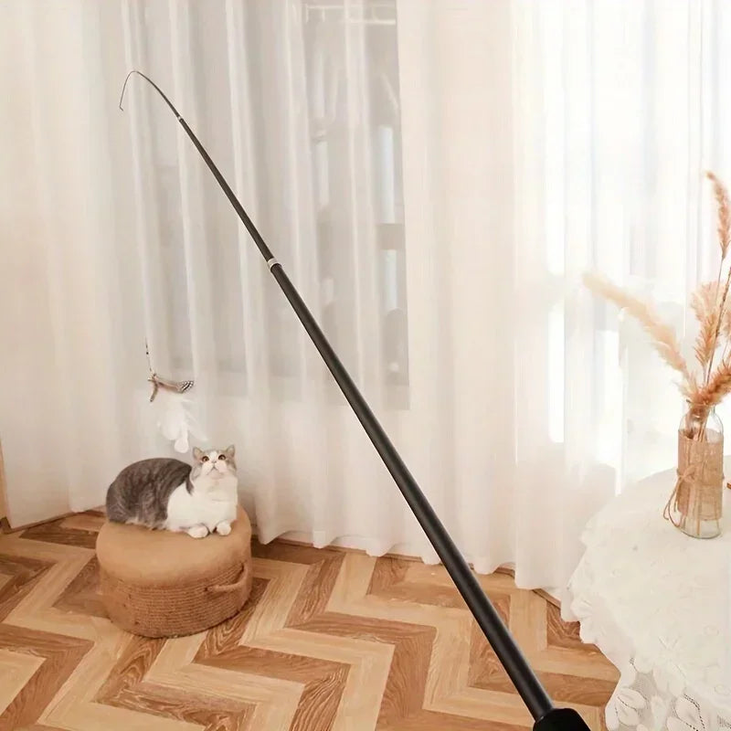 🐾 Varinha Telescópica Interativa para Gatos – Diversão Sem Limites!
