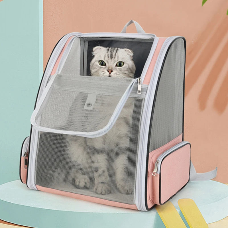 Mochila de Transporte para Gatos – Conforto, Segurança e Ventilação em Movimento (até 6kg)