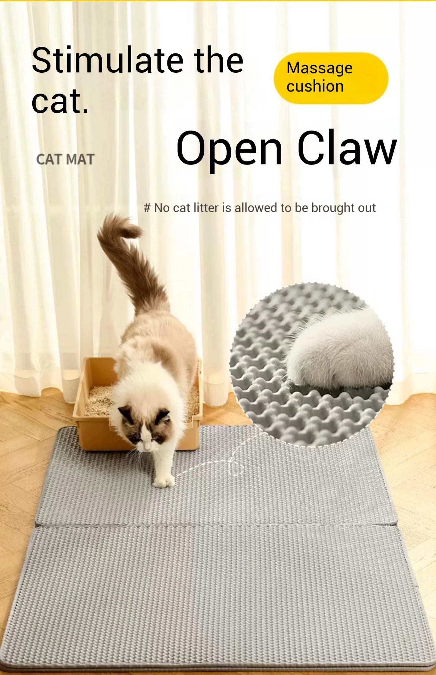 🐾 Tapete de Areia para Gatos Extra Grande Colmeia – Limpeza Sem Stress e Casa Sempre Protegida!