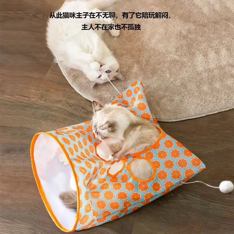 😻 Saco de Túnel Interativo com Chocalho – Diversão, EstÃmulo e Conforto Para Gatos!