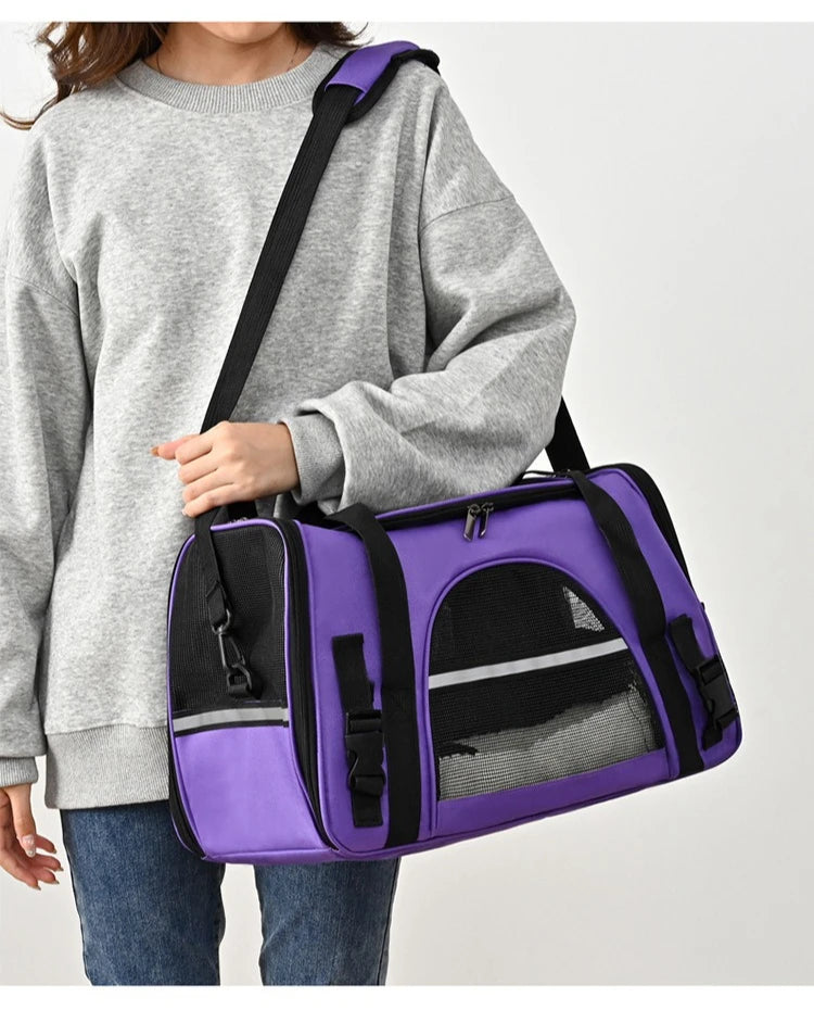 ✈️ Transportadora Portátil Respirável para Animais – Viaje com Segurança, Estilo e Tranquilidade!