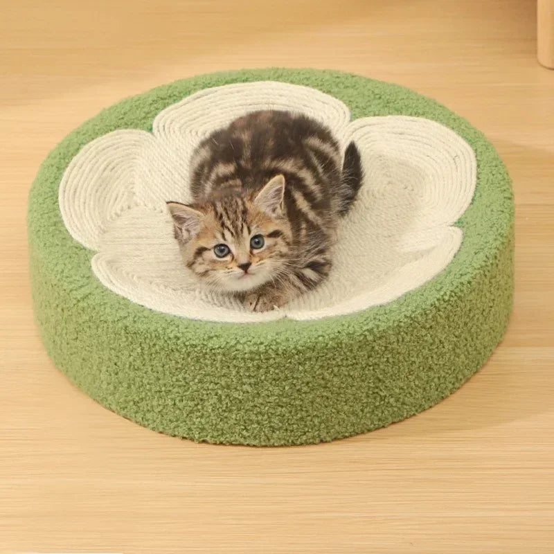 😻 Arranhador Redondo de Sisal – Cama & Diversão 2 em 1 para Gatos!