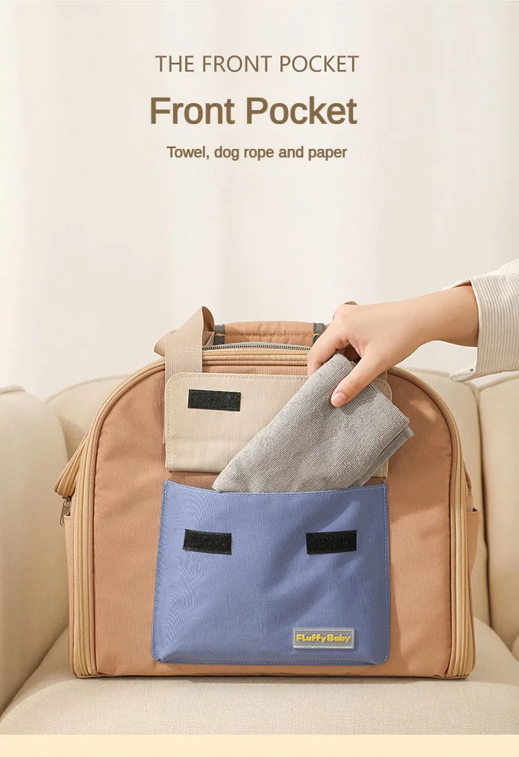 Bolsa de Transporte Confortável 4Cats – Alça Transversal, Leve e Respirável (até 4kg)