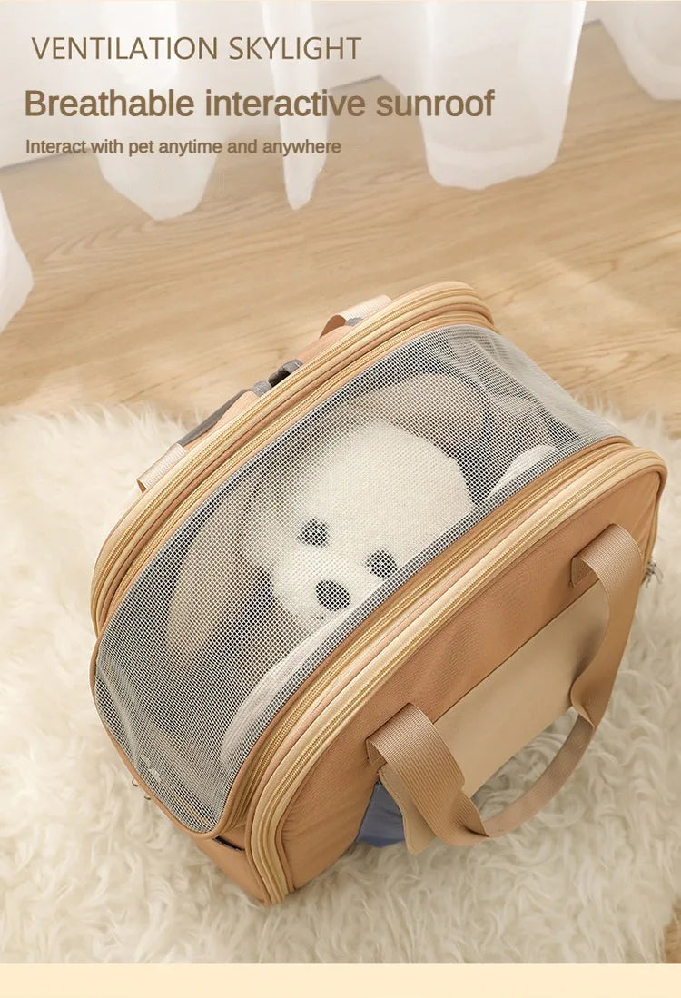 Bolsa de Transporte Confortável 4Cats – Alça Transversal, Leve e Respirável (até 4kg)