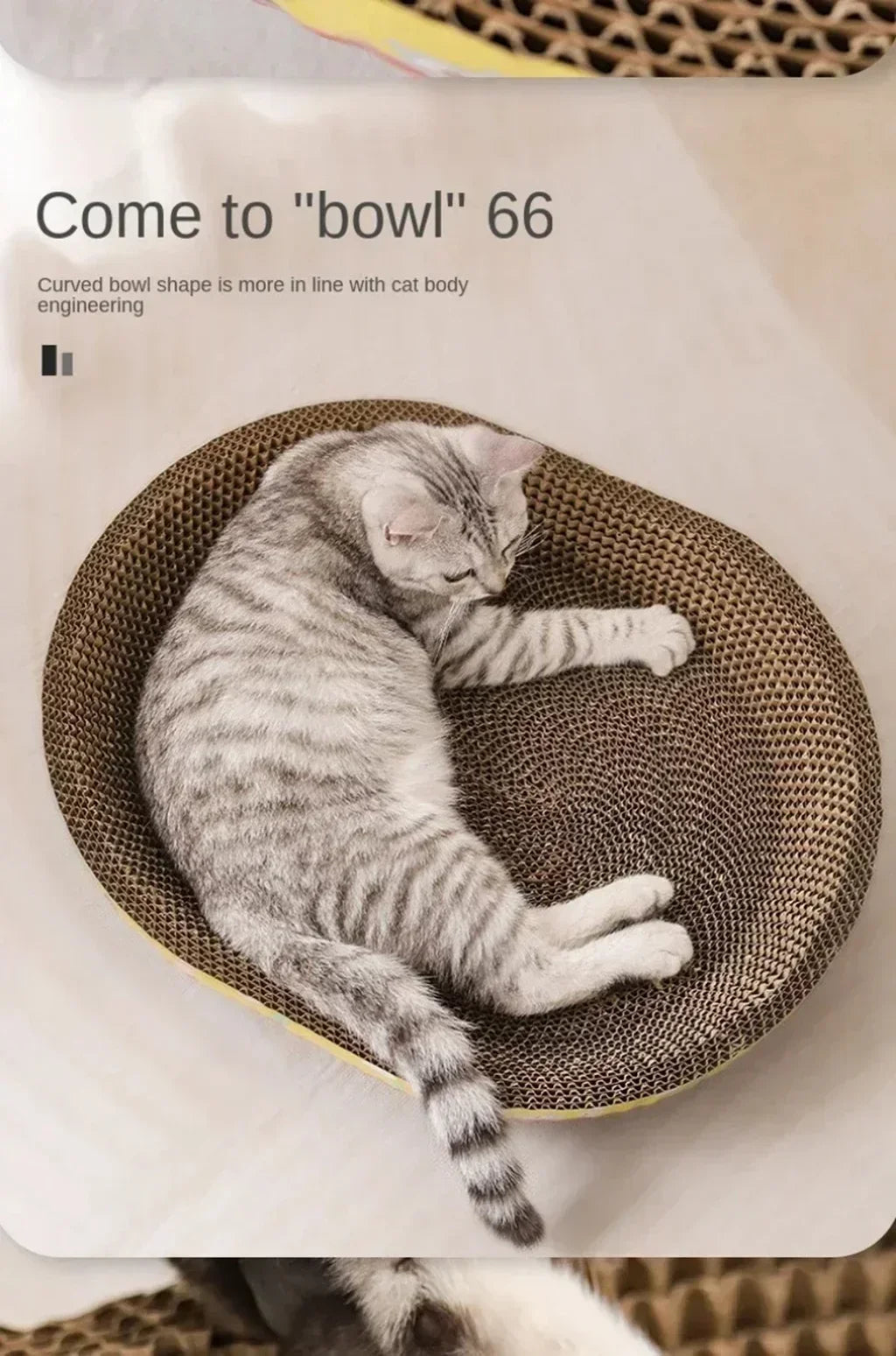 Arranhador Oval 2 em 1: Cama Confortável e Proteção de Móveis para Gatos!