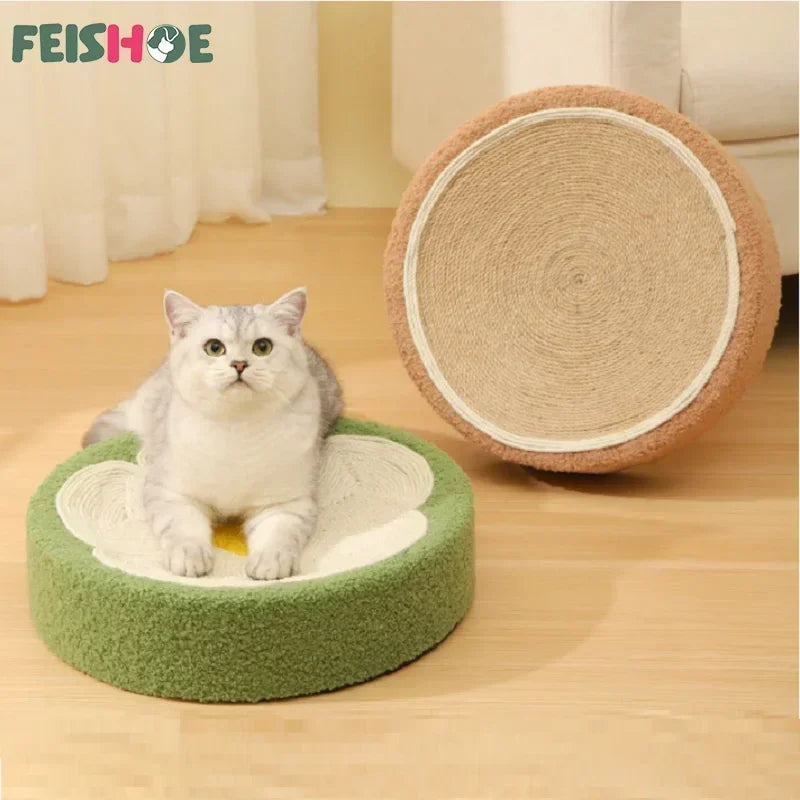 😻 Arranhador Redondo de Sisal – Cama & Diversão 2 em 1 para Gatos!