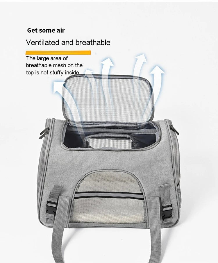 ✈️ Transportadora Portátil Respirável para Animais – Viaje com Segurança, Estilo e Tranquilidade!