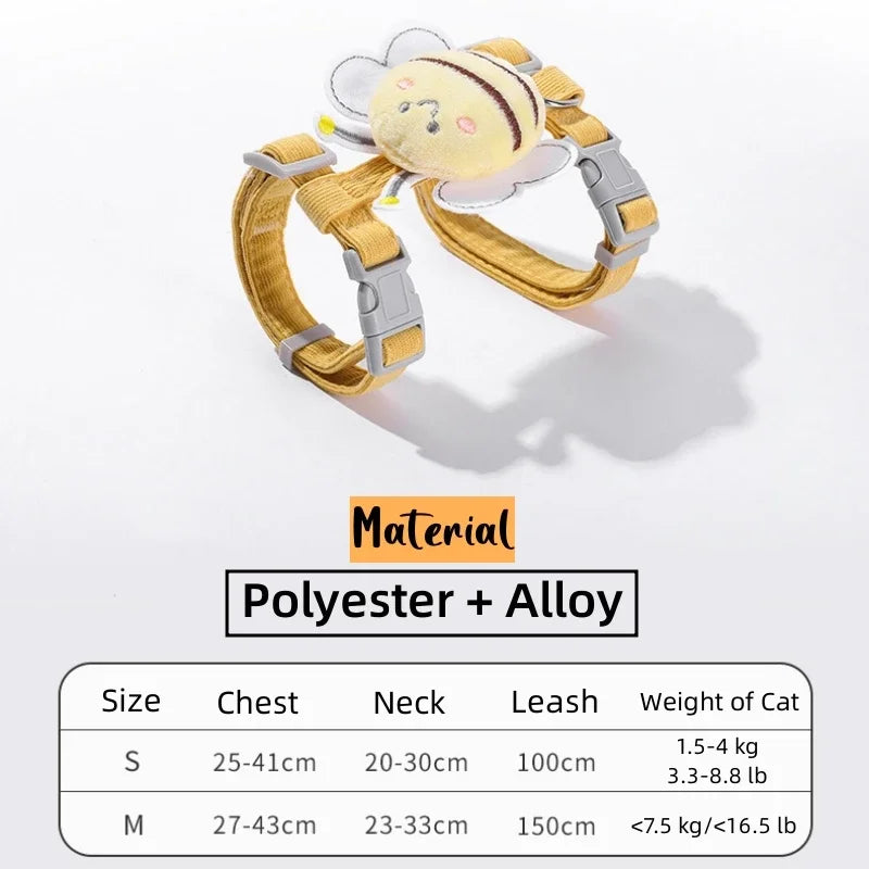 🐝 Conjunto de Coleira e Guia Abelhinha – Passeios Mais Seguros, Divertidos e Cheios de Estilo!