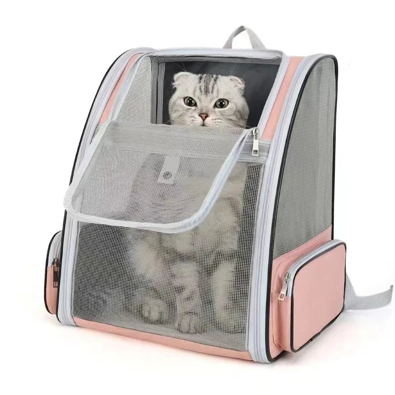 Mochila de Transporte para Gatos – Conforto, Segurança e Ventilação em Movimento (até 6kg)