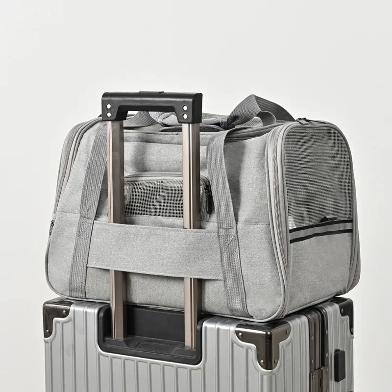 ✈️ Transportadora Portátil Respirável para Animais – Viaje com Segurança, Estilo e Tranquilidade!