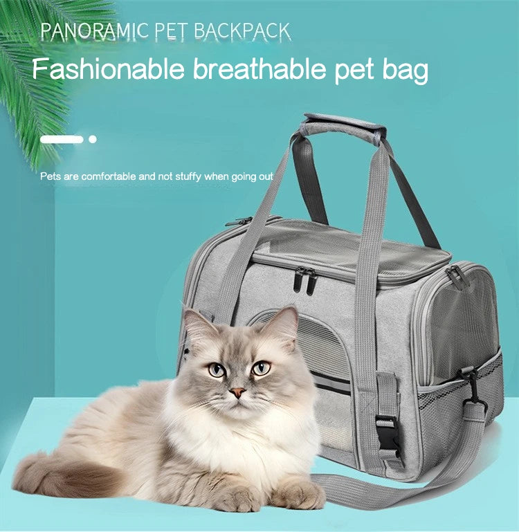 ✈️ Transportadora Portátil Respirável para Animais – Viaje com Segurança, Estilo e Tranquilidade!