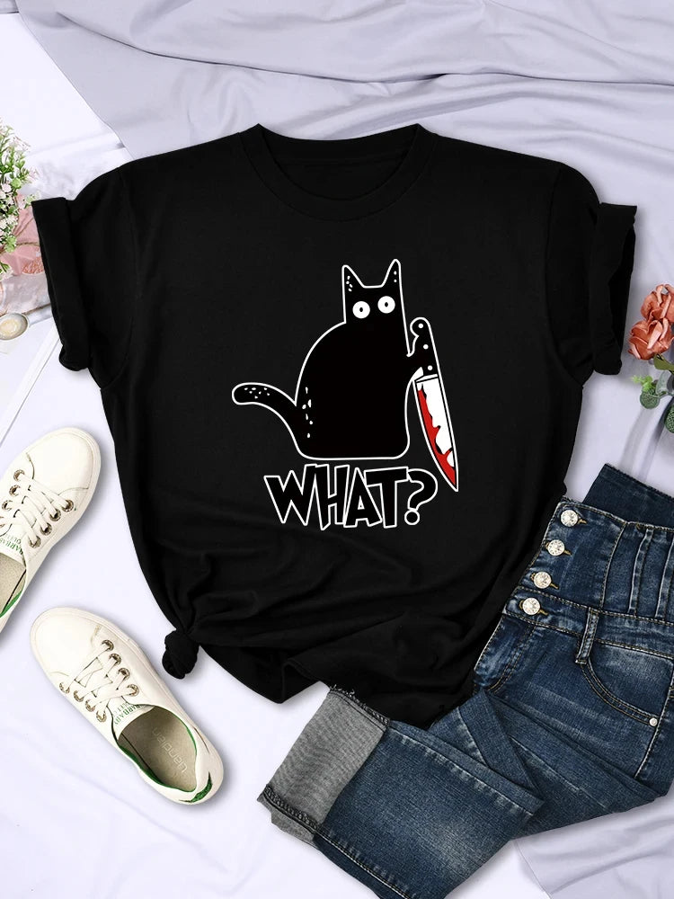 😼 Camiseta Gato Preto “Wha?” – Atitude, Estilo e Conforto em Uma Só Peça!