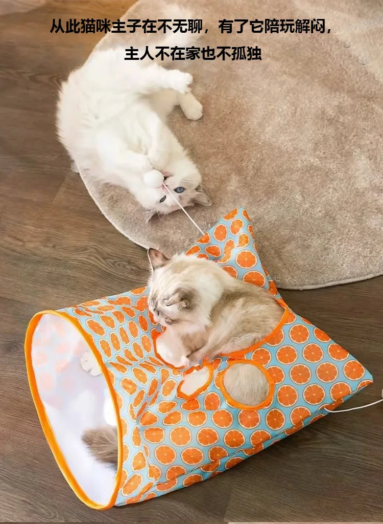 😻 Saco de Túnel Interativo com Chocalho – Diversão, Estímulo e Conforto Para Gatos!